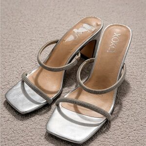 XOXO Silver Strappy Heels